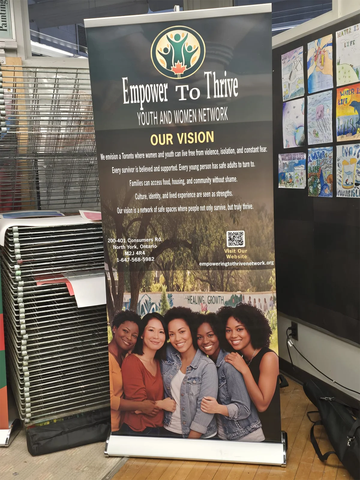 Empower To Thrive Youth and Women Network roll-up vision banner